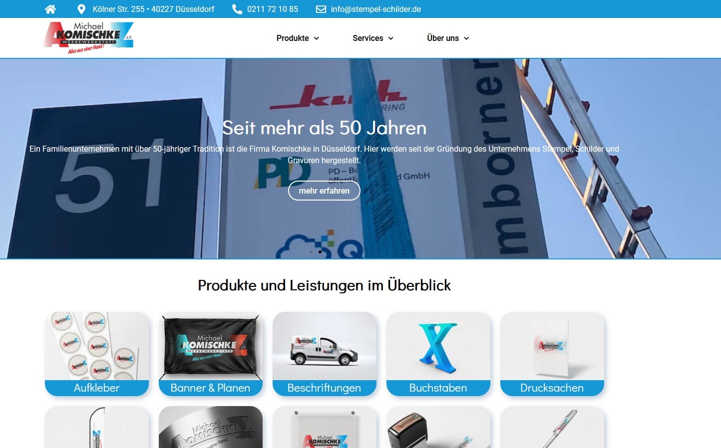 Website Werbewerkstatt Komischke Düsseldorf